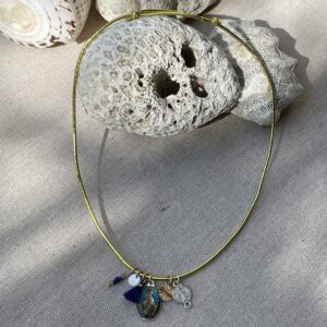 COLLIER "MES GRIS-GRIS" - BLEU ELECTRIQUE -